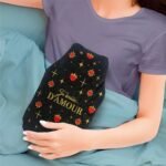 Bouillotte à eau velours brodé « Je brûle d’amour » — vue 2