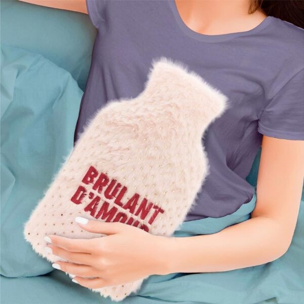 Bouillotte fourrure dorée brodée « Brûlant d’amour » — vue 2