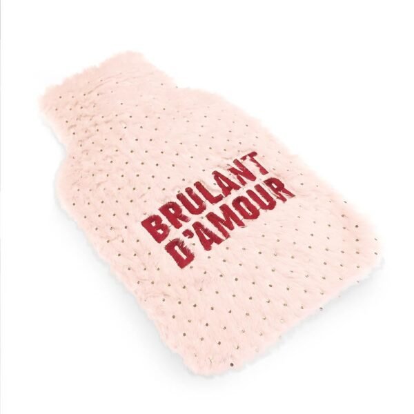 Bouillotte fourrure dorée brodée « Brûlant d’amour » — vue 3