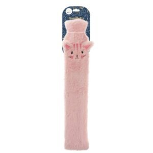 Bouillotte longue peluche chat, enfant