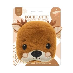 Bouillotte micro-ondes noyaux de cerise, peluche biche