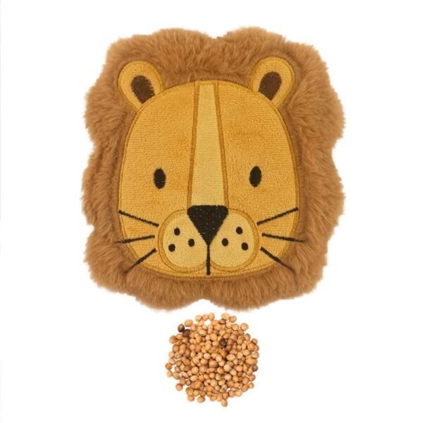 Bouillotte micro-ondes noyaux de cerise, peluche lion — vue 3