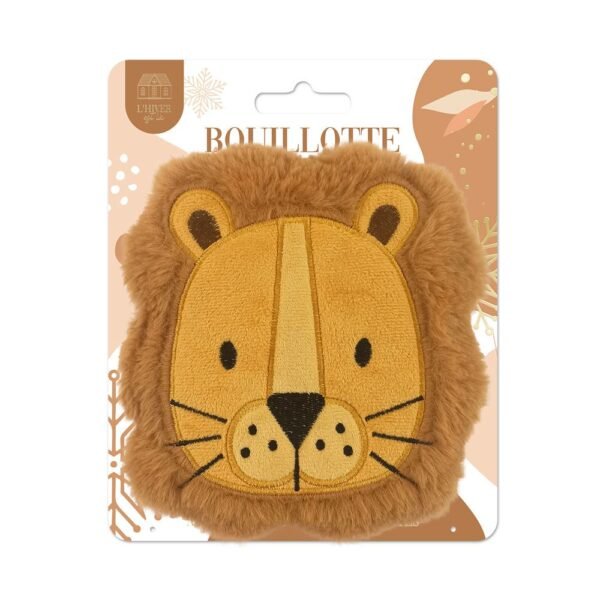 Bouillotte micro-ondes noyaux de cerise, peluche lion