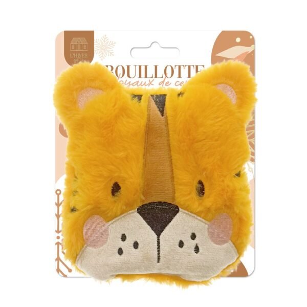 Bouillotte micro-ondes noyaux de cerise, peluche tigre