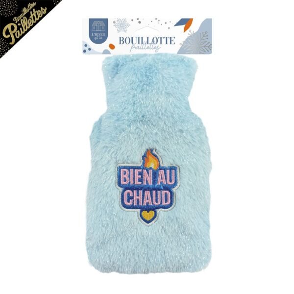 Bouillotte à eau à paillettes « Bien au chaud »