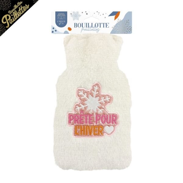 Bouillotte à eau à paillettes « Prête pour l’hiver »
