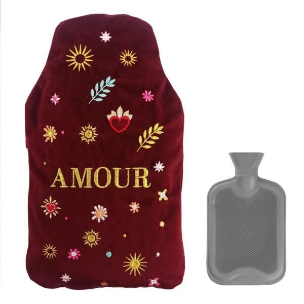Bouillotte à eau velours brodé « Amour » — vue 3